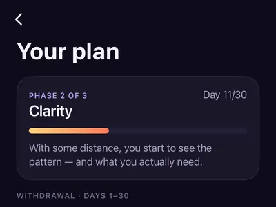 Zero Contact 90-day plan in phase two, Clarity, with a list of short daily lessons