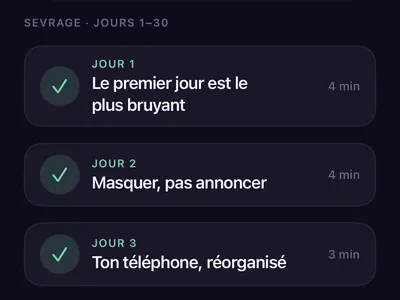 Plan de 90 jours de Zero Contact pour guérir plus vite après une rupture, avec de courtes leçons quotidiennes